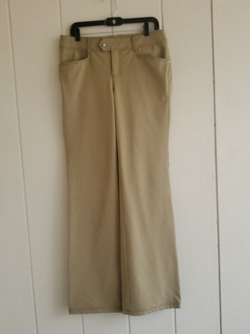 Athleta Womens Tan Cargo Pants Flare Leg Sz 10T Athletic Gorpcore Outdoor